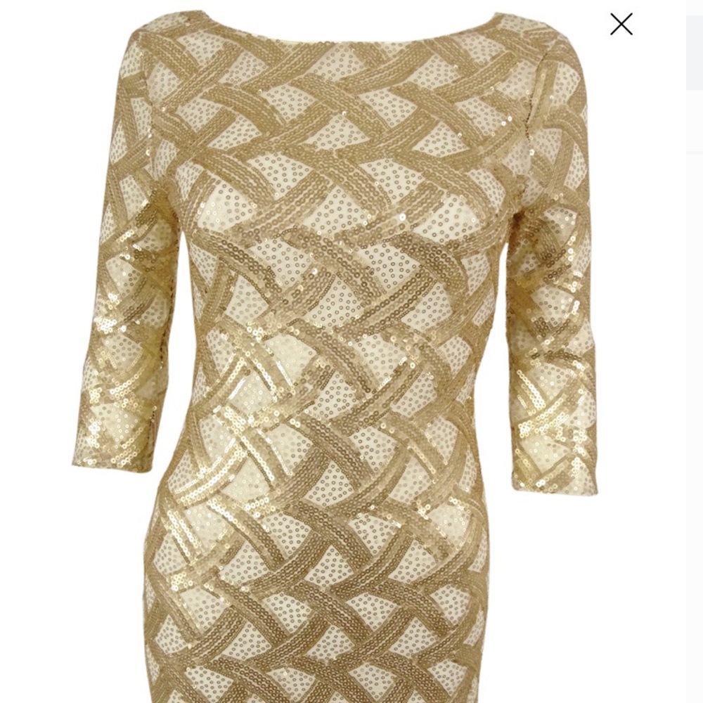 Gold sequin cocktail dress